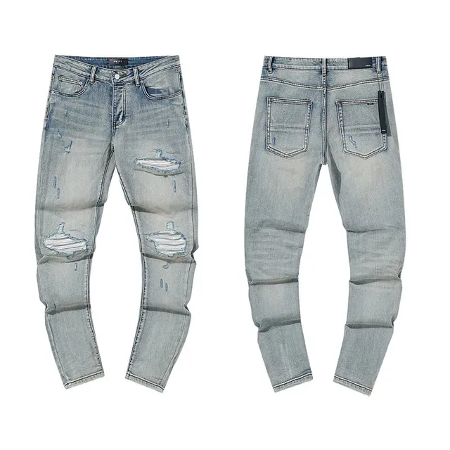 Distressed Slim Fit Jeans Light Wash Ripped
