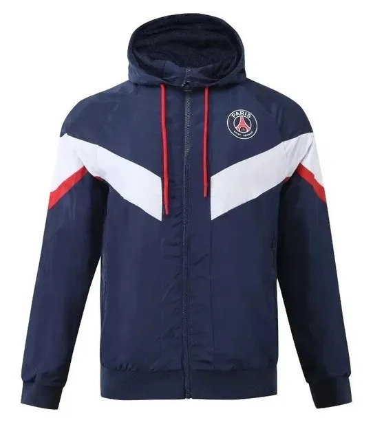 Paris Saint-Germain × Adidas Windbreaker Jacket Navy White Red Chevron