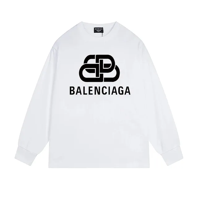 Balenciaga Long-Sleeve Tee Logo Print