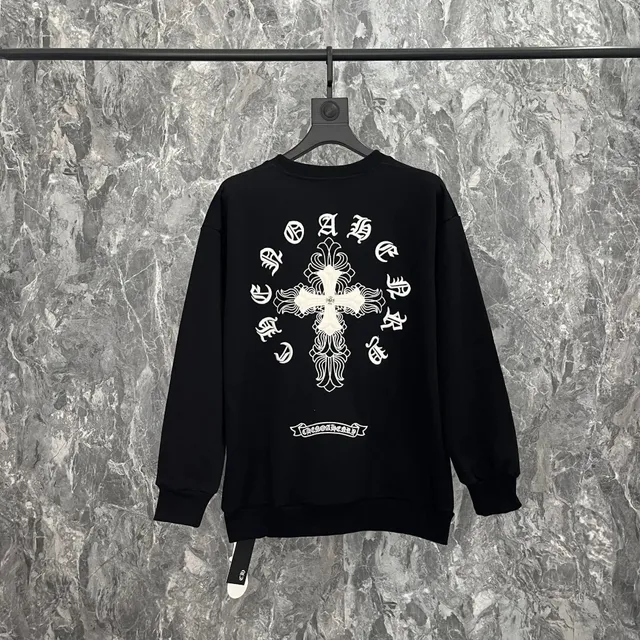 Chrome Hearts Crewneck Sweatshirt Ornate Cross Print
