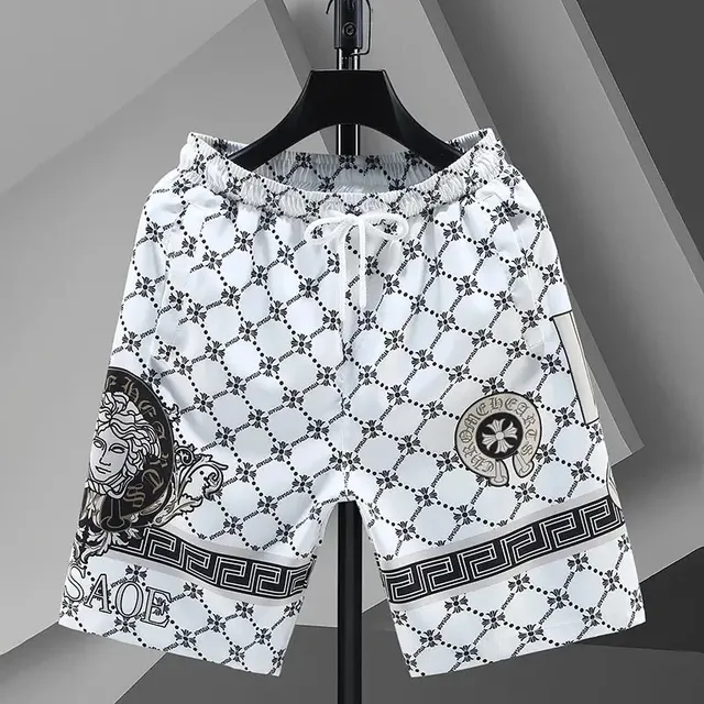 Versace Printed Shorts Medusa and Greek Key Pattern