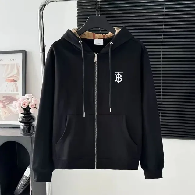 Burberry Zip-Up Hoodie Monogram Logo
