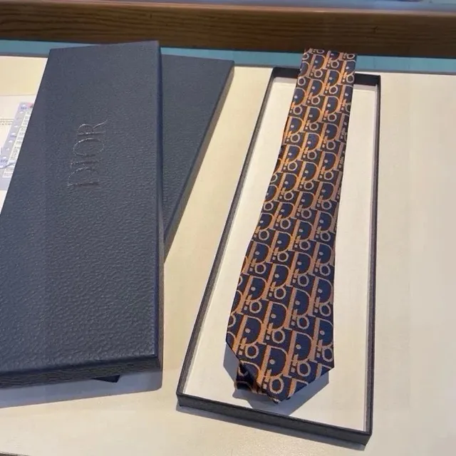 Necktie Oblique Dior Logo Print