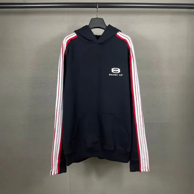 Balenciaga Hoodie Triple-Stripe Sleeve