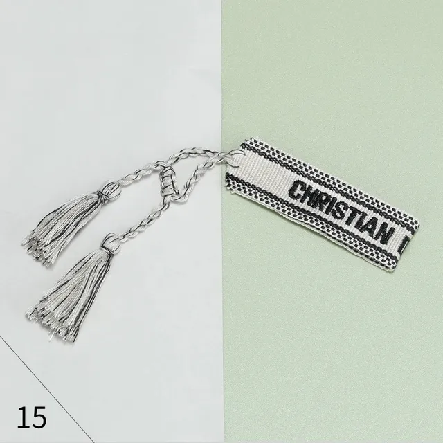Dior Logo Tassel Charm Woven Tape with Tassels