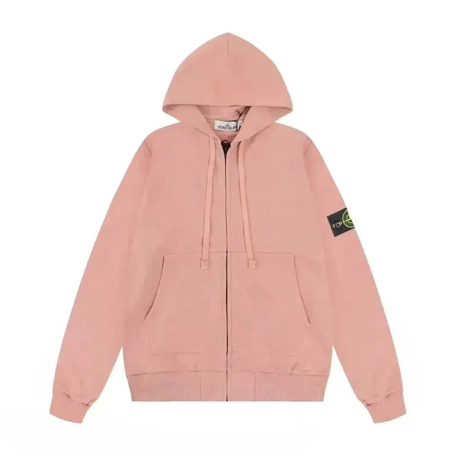Stone Island Zip-Up Hoodie Pink