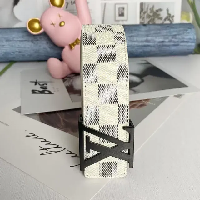 White grid black buckle