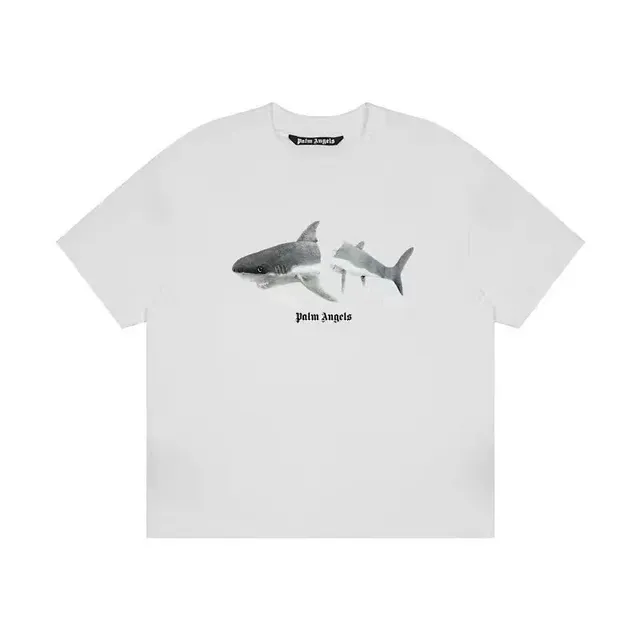 Palm Angels Shark Graphic Tee Shark Print
