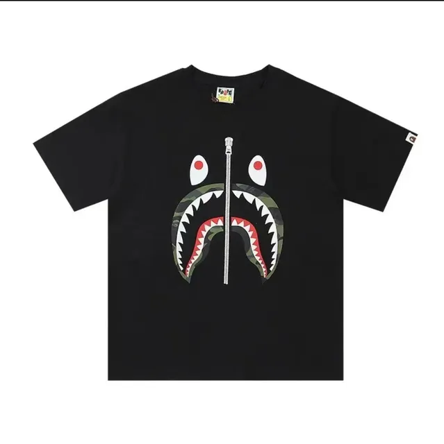 BAPE Shark Tee Camo Shark with Zipper