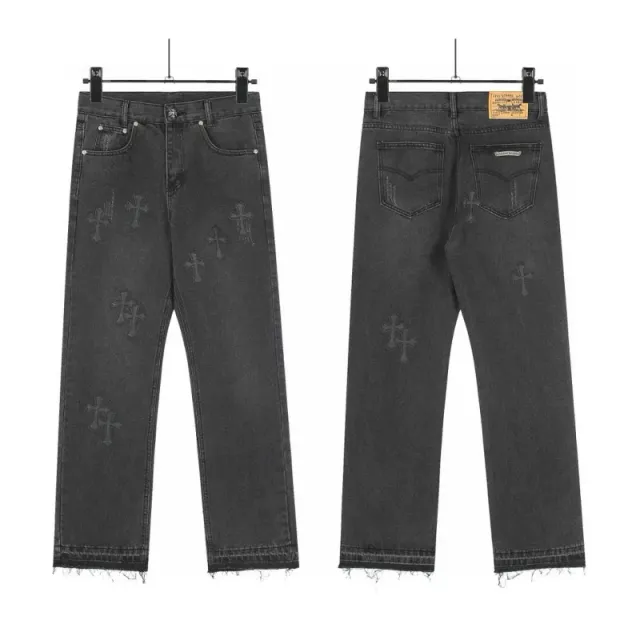 Chrome Hearts Straight Fit Jeans Cross Embroidery
