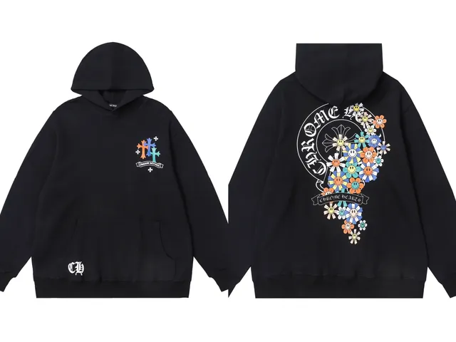 Chrome Hearts Hoodie Smiley Flower Print