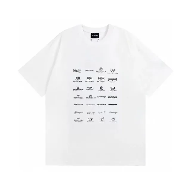 Balenciaga Logo Print T-Shirt Multi-Logo