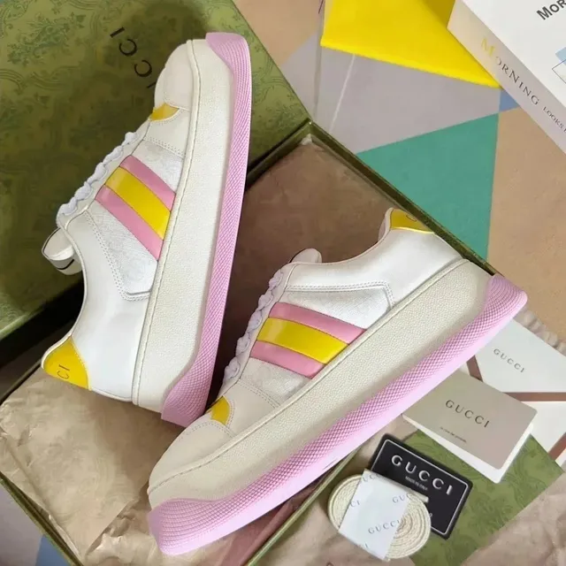 Gucci GG Superstar Pink Yellow Stripe