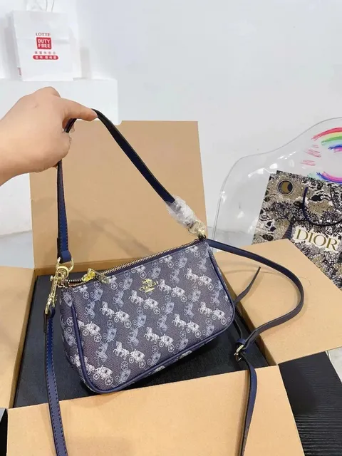 Coach Small Shoulder Bag Horse and Carriage Print