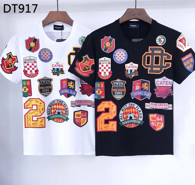 Dsquared2 Patchwork Graphic Tee Multi-Patch Logo Print