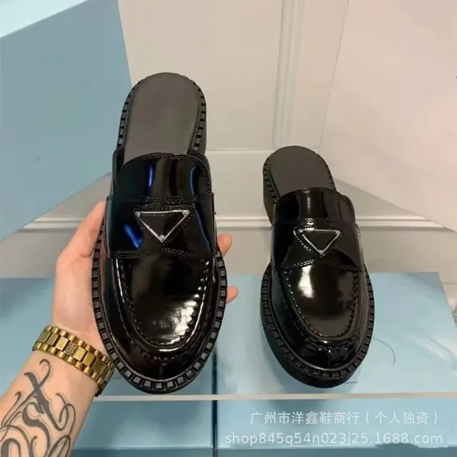 Prada Triangle Logo Loafer Patent Leather