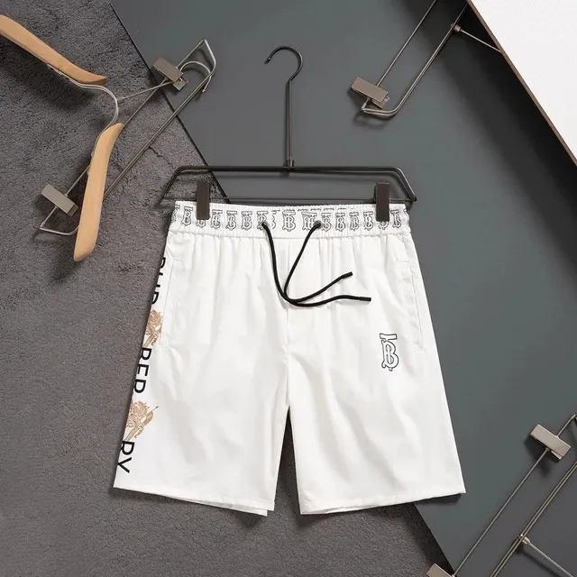Burberry Monogram Print Shorts White with Logo Tape