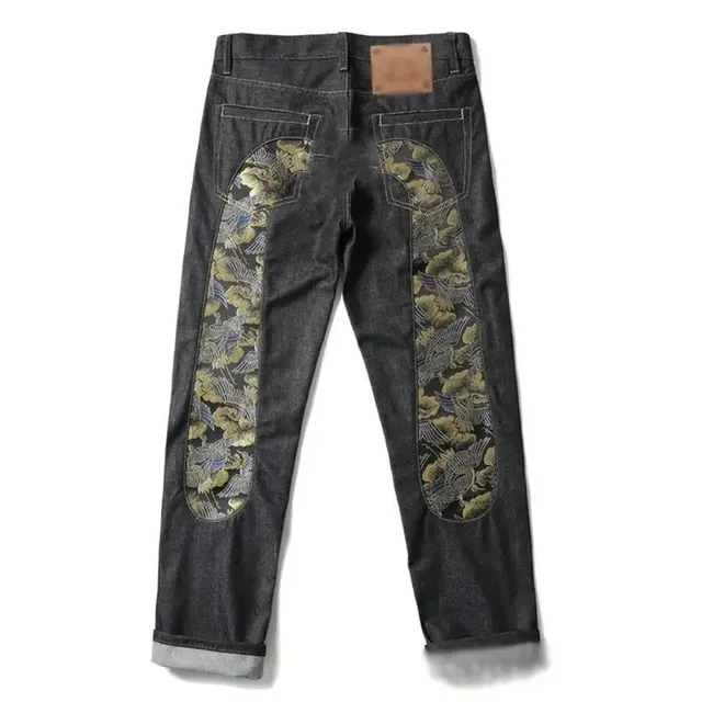 Evisu Embroidered Jeans Crane Motif