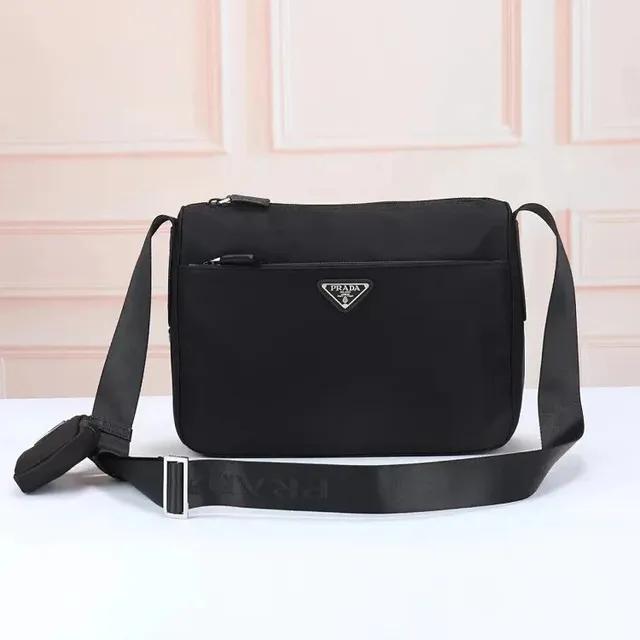 Prada Re-Nylon Messenger Bag Classic Black