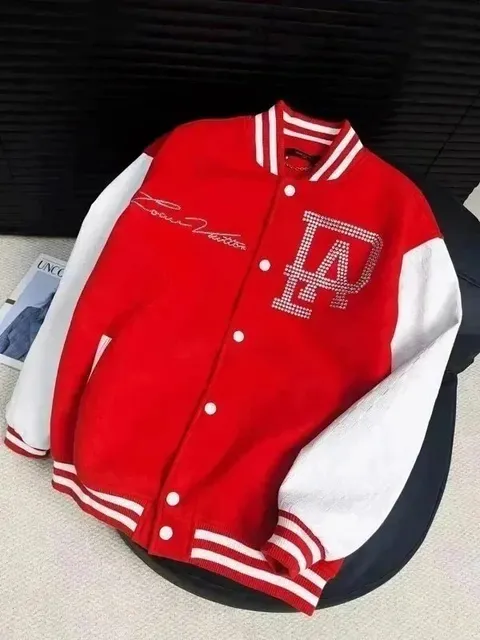 Off-White Varsity Jacket Crystal-Embellished