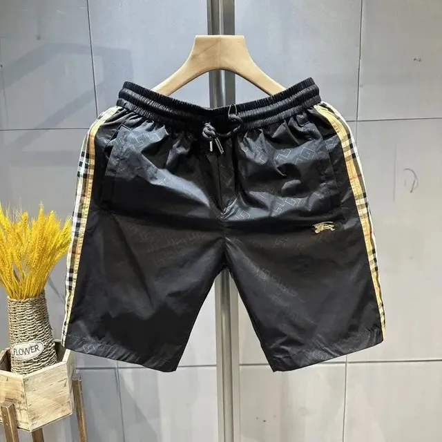 Burberry Check Stripe Shorts Monogram Print with Iconic Stripe