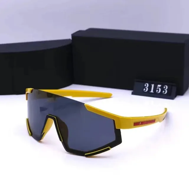 Prada Sport Shield Sunglasses Yellow Frame with Red Logo