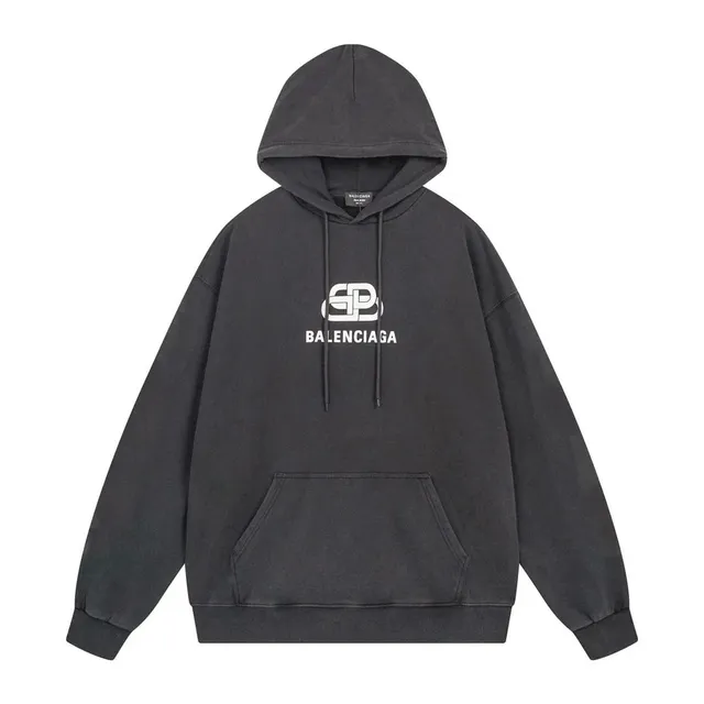 Balenciaga Logo Hoodie White Logo