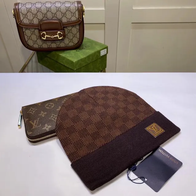 Gucci × Louis Vuitton Horsebit 1955 Mini Bag GG Supreme Canvas with Brown Leather Trim