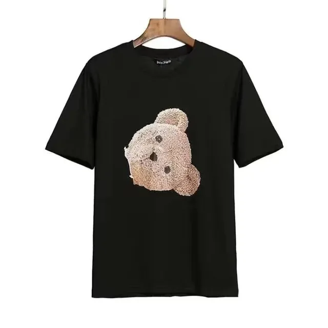 Palm Angels Teddy Bear Graphic Tee Fuzzy Bear Appliqué