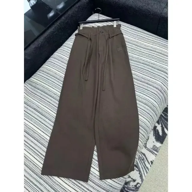 Wide-Leg Trousers Drawstring Waist