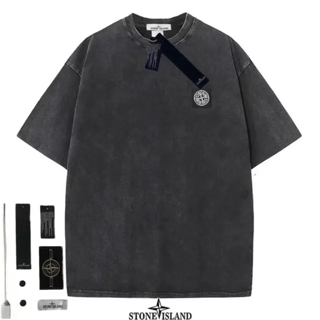 Stone Island Cotton T-Shirt Acid Wash