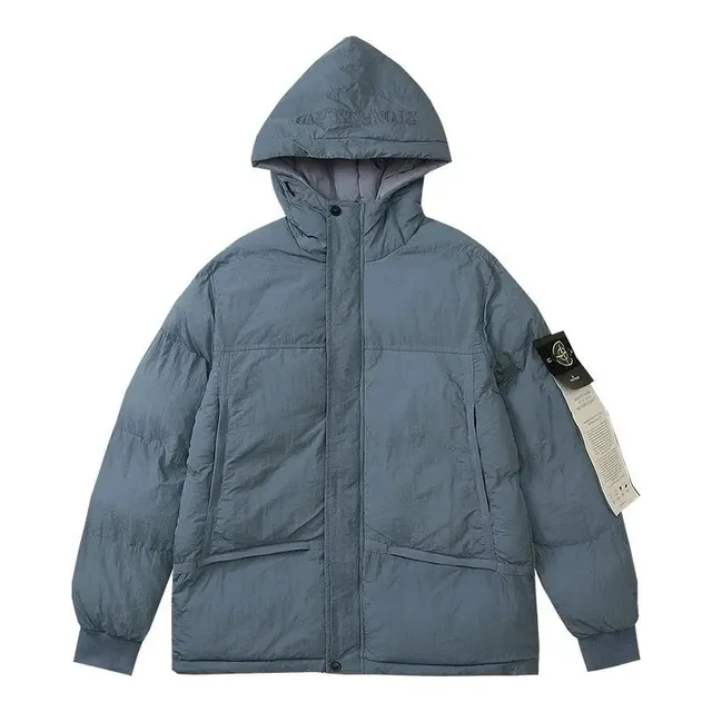 Stone Island Hooded Puffer Jacket Reflective Logo