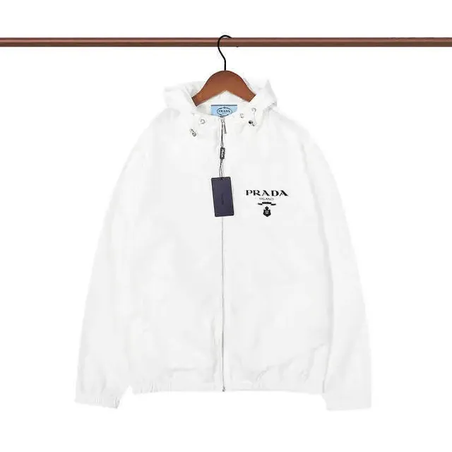 Prada Hooded Windbreaker Logo-Embroidered