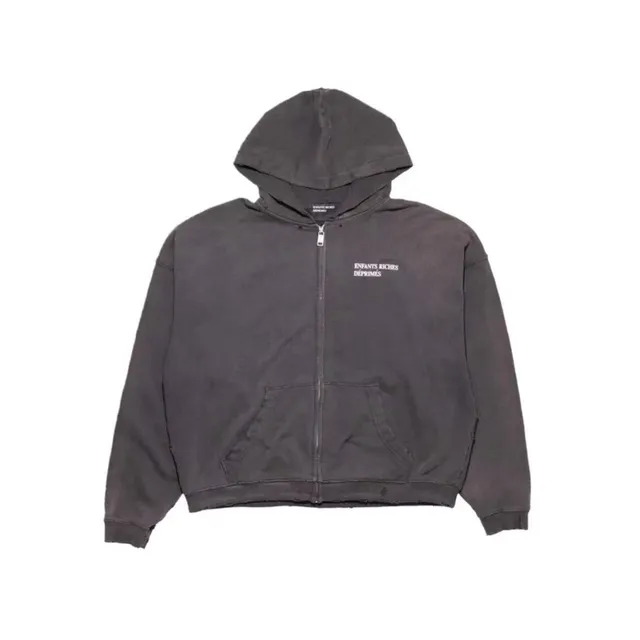 Enfants Riches Déprimés Zip-Up Hoodie Washed Grey