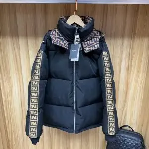 Fendi Puffer Jacket FF Logo Trim