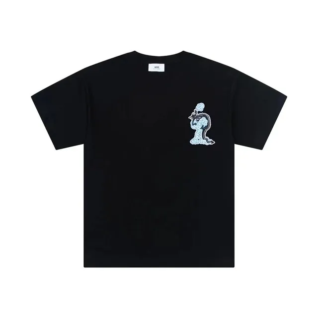 AMI Paris Graphic T-Shirt Cloud Snake Print