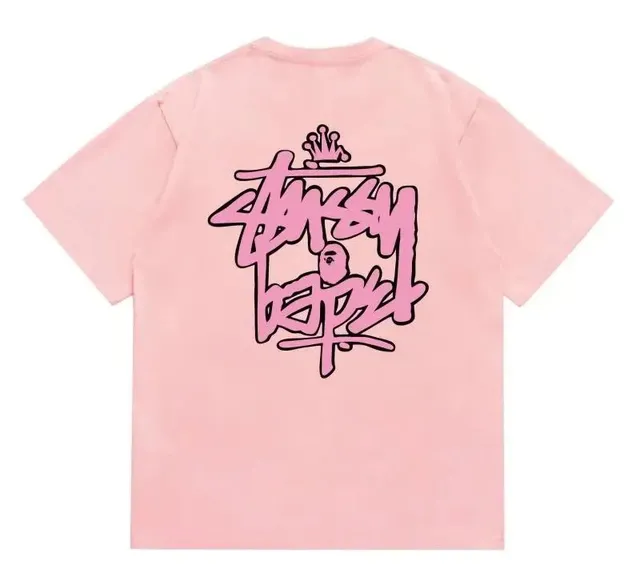 BAPE × Stüssy Graphic Tee Crown Logo Print