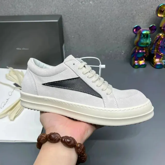 Rick Owens Geobasket Low Suede and Leather