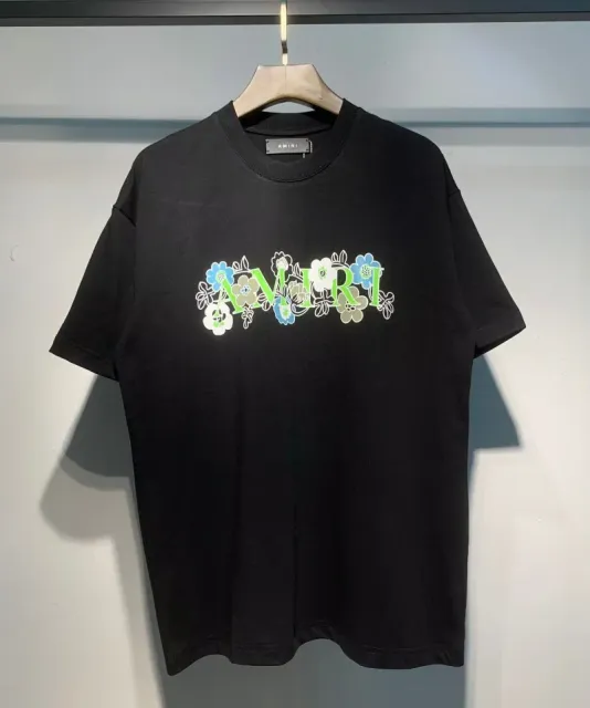 Floral Logo Tee Floral Embroidered AMIRI