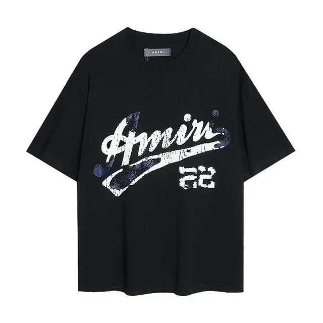 Amiri Graphic Tee Sequined Script Logo