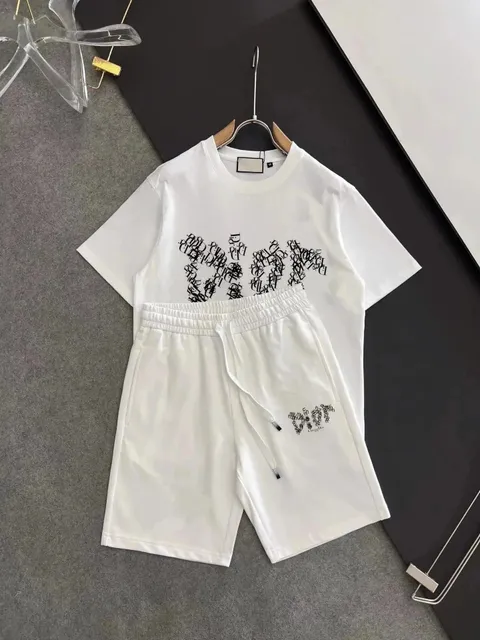 Dior T-Shirt and Shorts Set Oblique Logo Print