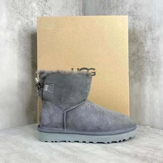 UGG Mini Bailey Bow Grey Suede
