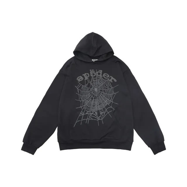 Sp5der Spider Web Hoodie Grey Spiderweb Print