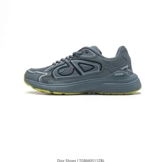 Dior B22 Grey with Yellow Sole