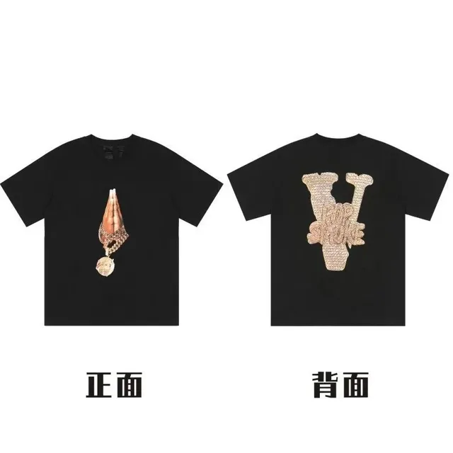 Off-White Praying Hands T-Shirt Gold Embroidered