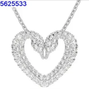 Swarovski Heart Pendant Necklace Crystal-Encrusted