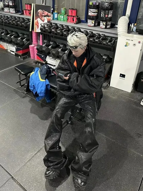 Oversized Jacket Black with Orange Lining