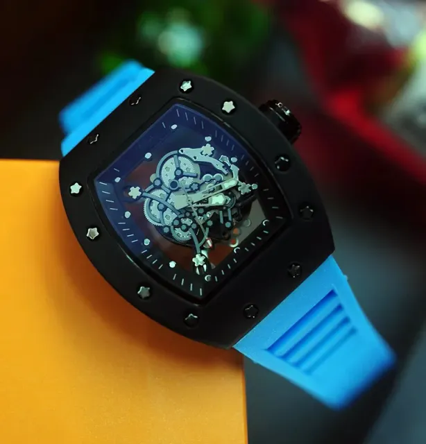 Richard Mille RM 011 Skeleton Dial with Blue Rubber Strap
