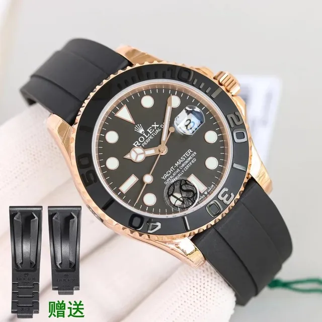 Rolex Yacht-Master Black Dial with Rose Gold Case