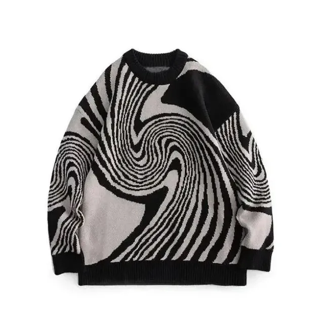 Knit Sweater Swirl Print